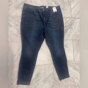 NWT Terra & Sky Women’s Dark High Rise Blue Denim Skinny Jeans Size 16W Petite